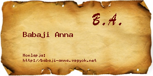 Babaji Anna névjegykártya